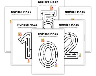 Number Maze Game. Activity For Kids. Printable 11 page.