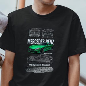 Mercedes Benz AMG-GT Automotive Streetwear Graphicc Tee, Motorsport Racing Shirt,  AMG Gift for Him or Her Unisex Adult Sizes S-3XL
