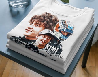 Kimi Antonelli Fans Halftone Motorsport Inspired T-Shirt: Retro F1 Racing Tee (100% Cotton)