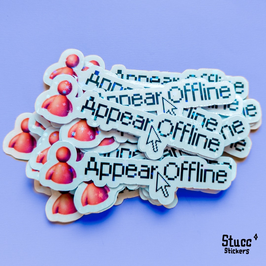 MSN Messenger Appear Offline sparkly sticker // Nostalgic 2000s vinyl sticker