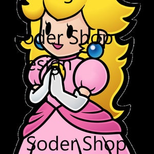 Princess Peach - Paper Mario - PNG - Cut File