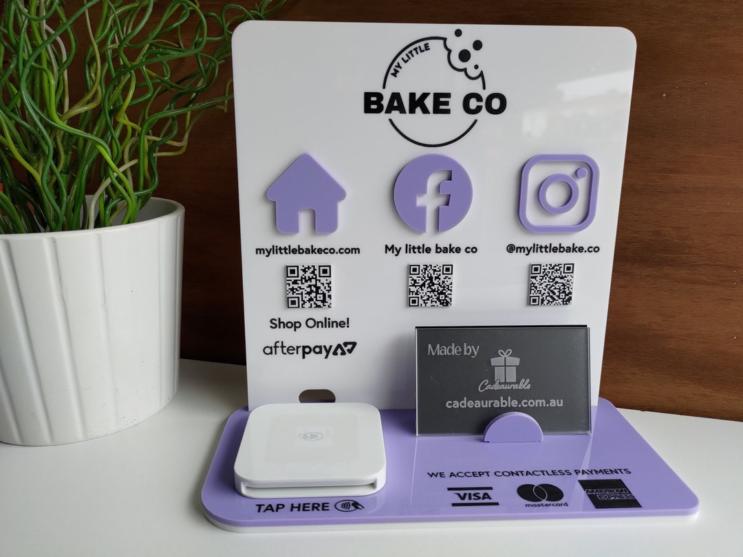 Solid White Social Media & Square Reader Holder Stand (all Acrylic ...
