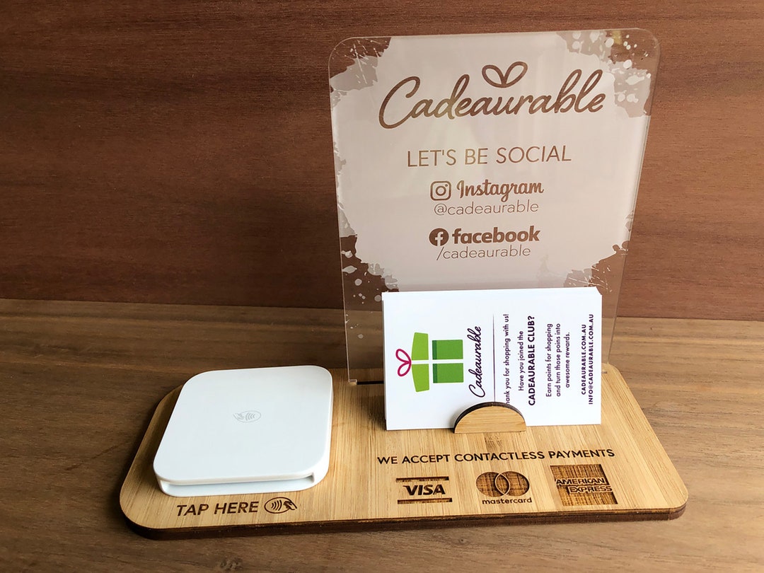 Square Reader Holder wood & Acrylic Personalisable Etsy