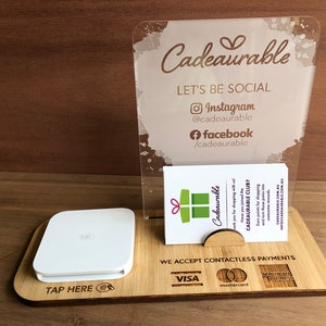 Vierkante lezer houder - (hout & acryl) - personaliseerbaar