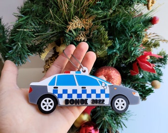 Multilayered Christmas Ornament (Acrylic) - Police Car - Personalisable