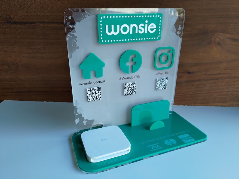 Social Media & Square Reader Holder Stand all Acrylic Etsy