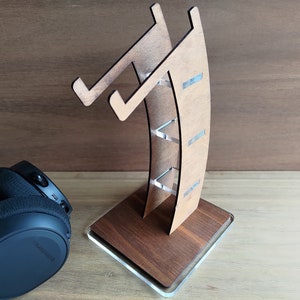 Headphone Stand (Wood & Acrylic) - Classic Elegance