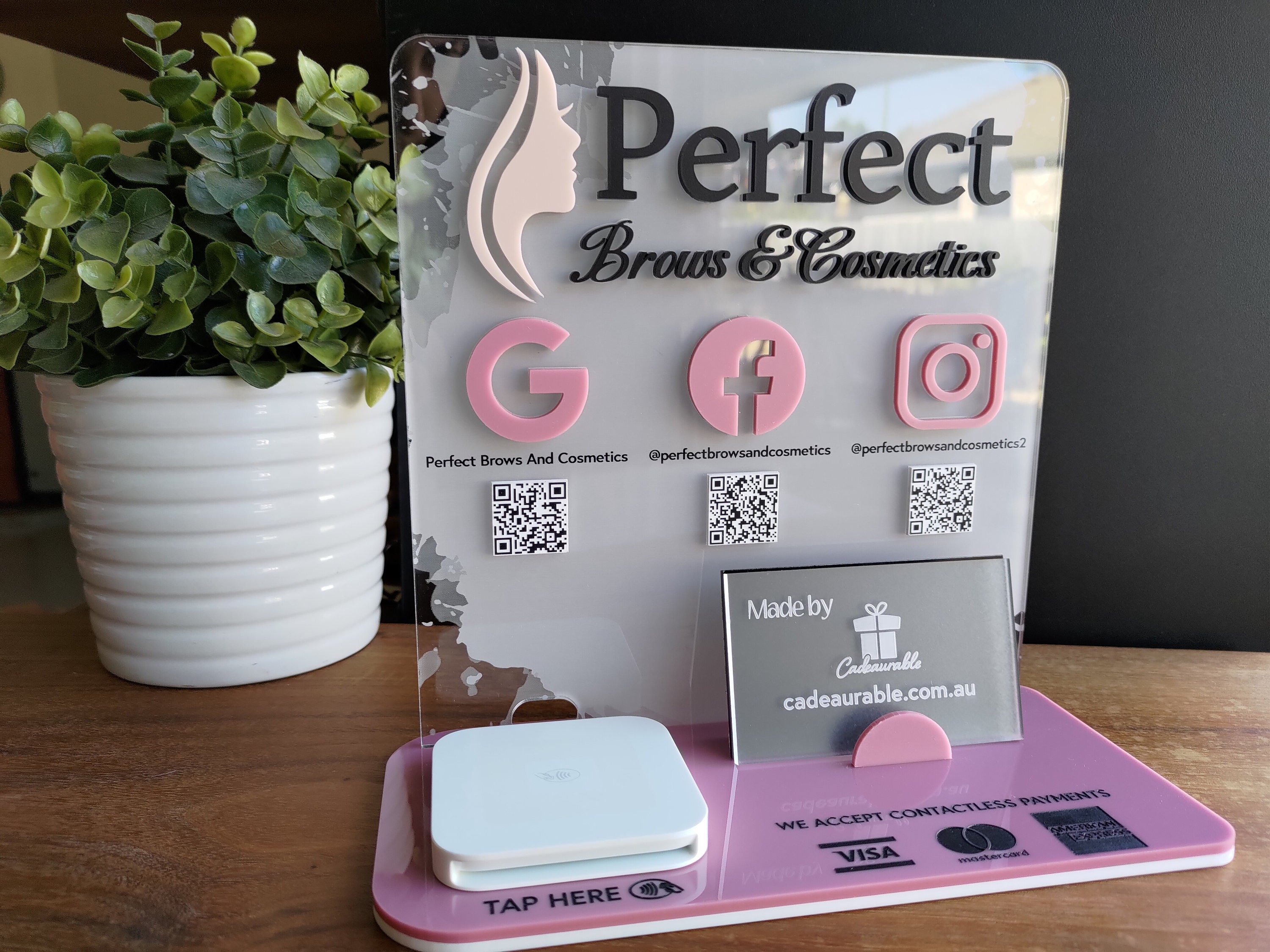 Social Media & Square Reader Holder Stand (all Acrylic ...
