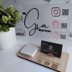 Frosted Social Media & Square Reader Holder Stand (acrylic and Wood ...