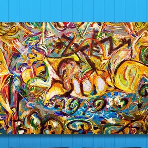 Extra Large Canvas Wall Art Jackson Pollock Canvas Wall Art Abstract Wall Art Home and Living Room Decor Jackson Pollock Convergence