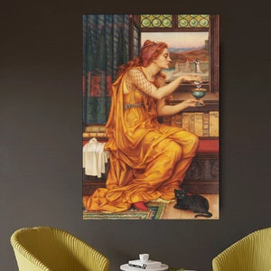 La poción de amor de Evelyn De Morgan Arte mural en lienzo Impresión Giclée Arte mural Exposición del museo de Evelyn de Morgan Regalo Arte de Evelyn de Morgan