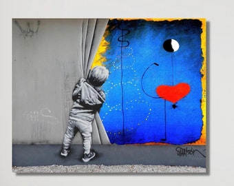 Dancer Joan Miro Exhibition Poster,Dancer Canvas Graffiti Street Art,Banksy Canvas Home Decor, Surrealism art CANVAS Wall Decor Graffiti