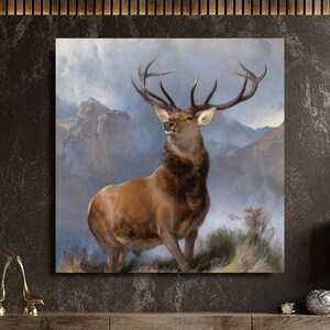 Monarch of the Glen Canvas Wall Art,Edwin Landseer The Monarch of the Glen,Edwin Landseer Artworks,Deer Lover Gift DeerPoster Deer Print