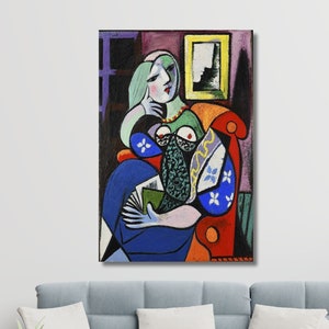 Le Reve by Pablo Picasso Canvas Wall art Woman Asleep in an armchair The Dream 1932 Pablo Picasso Art Wall Decor Framed, Picasso Print