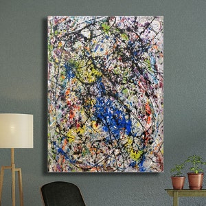 Extra Large Canvas Wall Art Jackson Pollock Canvas Wall Art Abstract Wall Art Home and Living Room Decor Jackson Pollock Convergence