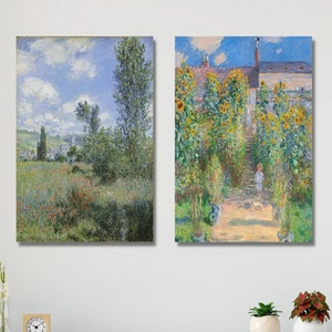 Set of 2 Claude Monet Prints Monet Poster, Monet Exhibition Poster, Monet Paintings, Farmhouse Decor,monet exhibition farmhouse decor gift
