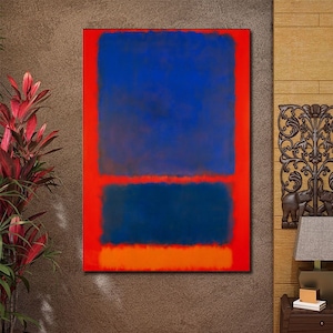 Reproducción de Mark Rothko Azul, naranja y rojo Mark Rothko 1961 Pintura de Mark Rothko, exposición en el Museo Rothko Póster y panel de lienzo de Rothko /49