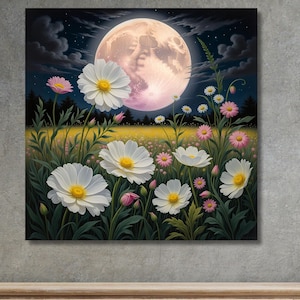 Gustav Klimt Floral Moon and Golds Gustav Klimt Print, Gustav Klimt Forest Floral Poster, Flower Garden, Floral Wall Decor, Gift Idea,