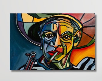 ピカソの静物画「ランプの下のガラス」1962年ジクレー版画複製