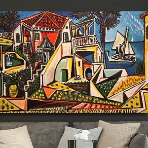 Pablo Picasso Mediterranean Landscape Canvas Wall Art Classical Art Modern Fine Art Print Home Decor Vintage Pablo Picasso Canvas Art Poster