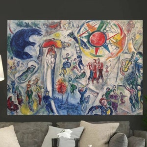 Marc Chagall Canvas Gallery Mostra Poster/Stampa artistica da parete, Decorazione per la casa su tela Art La Vie di Marc Chagall Bright Large Canvas Print regalo