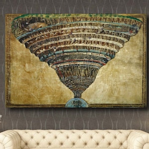 Sandro Botticelli Die Karte der Hölle Dante Die Göttliche Komödie (1485) Leinwand Galerie Ausstellung Poster, Leinwand Wohnkultur Kunst