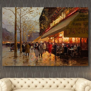 Edouard Leon Cortes Paris Canvas Wall Art Montparnasse Paris Paisagem Sala de jantar Decoração La Coupole Montparnasse Paris Edouard Leon Cortes4