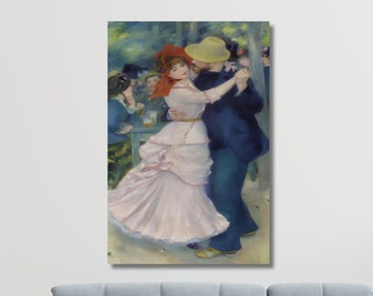 Pierre-Auguste Renoir,Dance at Bougival, painted in 1883,art prints,Vintage art,canvas wall art,famous art prints