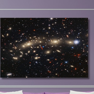 NASA Canvas Poster Joint image of the James Webb Space Telescope and the Hubble telescope Space Canvas Art Deep Field Images Canvas Wall Art