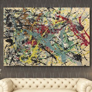 Extra Large Canvas Wall Art Jackson Pollock Canvas Wall Art Abstract Wall Art Home and Living Room Decor Jackson Pollock Convergence