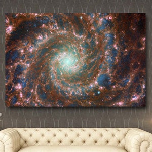 Phantom Galaxy Poster James Webb Space Telescope Phantom Galaxy European Space Agency Webb inspects the heart NGC 628 Galaxy CANVAS Decor