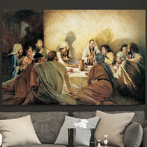 Last Supper Canvas Wall Art Last Supper Wall Last Supper Wall Decor Christian Canvas Art Dinning Room Decor Gift for Home The Last Supper
