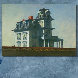 Casa junto al ferrocarril Giclée Lienzo Arte de pared Reproducción de John Edward Hopper Arte de pared Impresión en lienzo Arte de Magritte Decoración del hogar Hopper Gallery