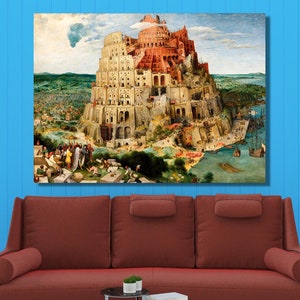 Pieter Bruegel the Elder the tower of babel kunsthistorisches museum Canvas Wall Art Dinning Room Decor Pieter Bruegel Wall Decor Canvas Art