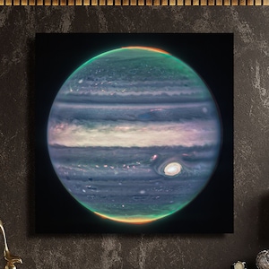 NASA Jupiter Canvas Wall Art Jupiter Poster Art James Webb Space Telescope First Images Jupiter Images prints Cosmic Cliffs Kids Room Gift