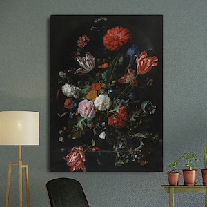 Jarrón de flores de Jan Davidsz de Heem 1660 Lienzo Arte de pared Naturaleza muerta holandesa Jan Davidsz Flores Póster Jan Davidsz Giclée Regalo Flores