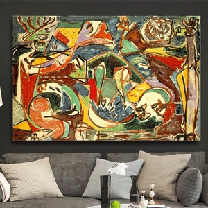 Extra Large Canvas Wall Art Jackson Pollock Canvas Wall Art Abstract Wall Art Home and Living Room Decor Jackson Pollock Convergence