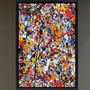 Art mural sur toile extra large Pollock rouge Jackson Pollock Art mural sur toile Art mural abstrait Décoration pour la maison et le salon Art Pollock cadeau toile