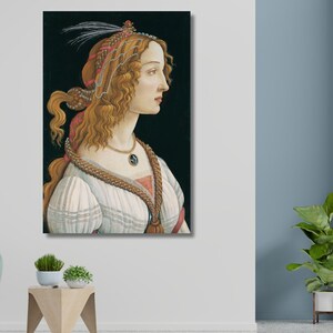 Sandro Botticelli Ritratto idealizzato di una dama Galleria di tele Sandro Botticelli Poster della mostra/Arte murale Botticelli Tela Decorazione della casa Arte