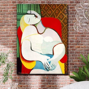 Le Reve by Pablo Picasso Canvas Wall art Woman Asleep in an armchair The Dream 1932 Pablo Picasso Art Wall Decor Framed, Picasso Print