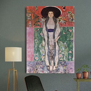 Gustav Klimts Porträt von Adele Bloch-Bauer (1912) LEINWAND WALL ART Gewickelter Wand-Kunst-Druck Gustav Klimt Museum Ausstellung Geschenk Gustav Art