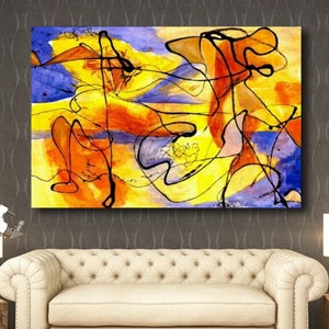Extra Large Canvas Wall Art Jackson Pollock Canvas Wall Art Abstract Wall Art Home and Living Room Decor Jackson Pollock Convergence
