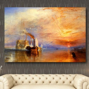 Joseph Mallord William Turner The fighting temeraire Canvas Wall Art Modern Framed Canvas Wall Art Modern Canvas J. M. William Turner gift