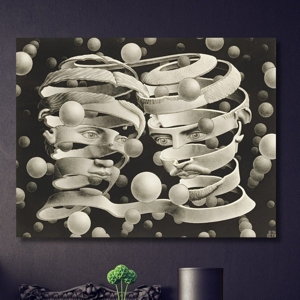 M.C. Escher Canvas Wall Art Escher Of Union Print, M.C. Escher Print, MC Escher Poster, MC Escher decor, Abstract Prints by MC Escher