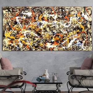 Extra Large Canvas Wall Art Jackson Pollock Canvas Wall Art Abstract Wall Art Home and Living Room Decor Jackson Pollock Convergence