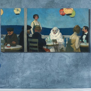 Edward Hopper Leinwand Wandkunst,Soir Bleu Bar Restaurant Leinwand,Vintage Christian Leinwand, Fine Art Wanddekor, Soir Bleu Barart Home Deco leben