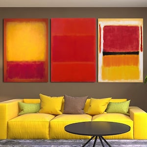 Juego de 3 impresiones de arte mural de Rothko, reproducción de Mark Rothko, arte mural moderno, impresión de Mark Rothko, pintura de Mark Rothko, museo Rothko