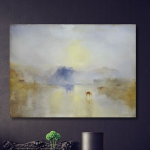 Joseph Mallord William Turner Sun Setting Over A Lake (1840) Canvas Wall Art Modern Framed Canvas Wall Art Modern Canvas Print Wall Art gift
