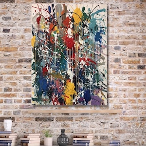 Jackson Pollock Canvas Wall Art, Jackson Pollock Number 16 Wall Art Poster della mostra, Poster di stampa di pittura astratta, Pollock CANVAS art