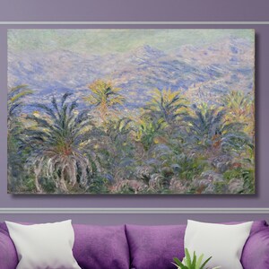 Claude Monet Palm Trees at Bordighera Canvas Wall Art Claude Monet Print Gallery Wrapped Giclee Wall Décor Artwork Canvas Monet Poster Wall
